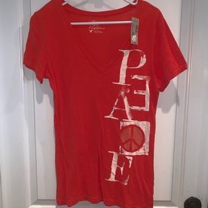 Peace graphic V Neck